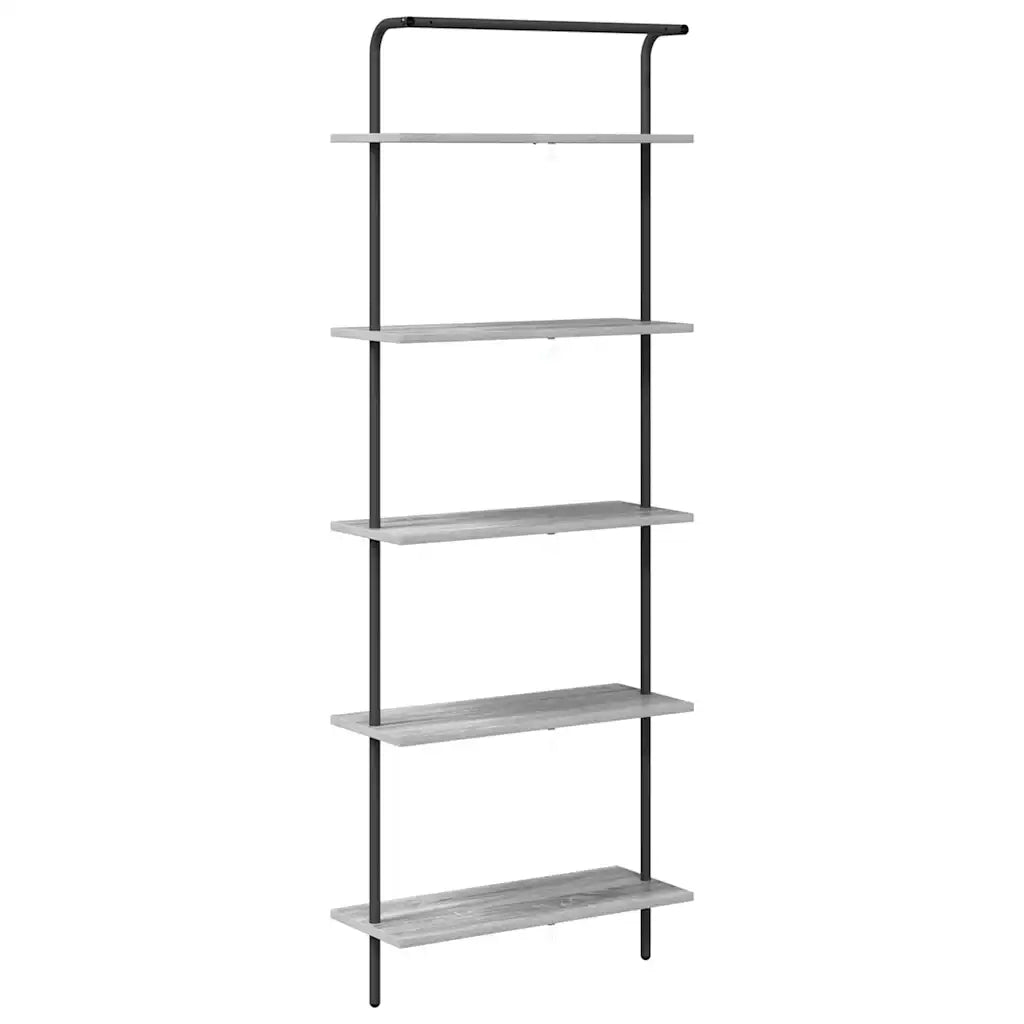 Libreria-Scaffale per Libri-Mobile di Stoccaggio Grigio Sonoma 60 x 24 x 168 cm Legno multistrato