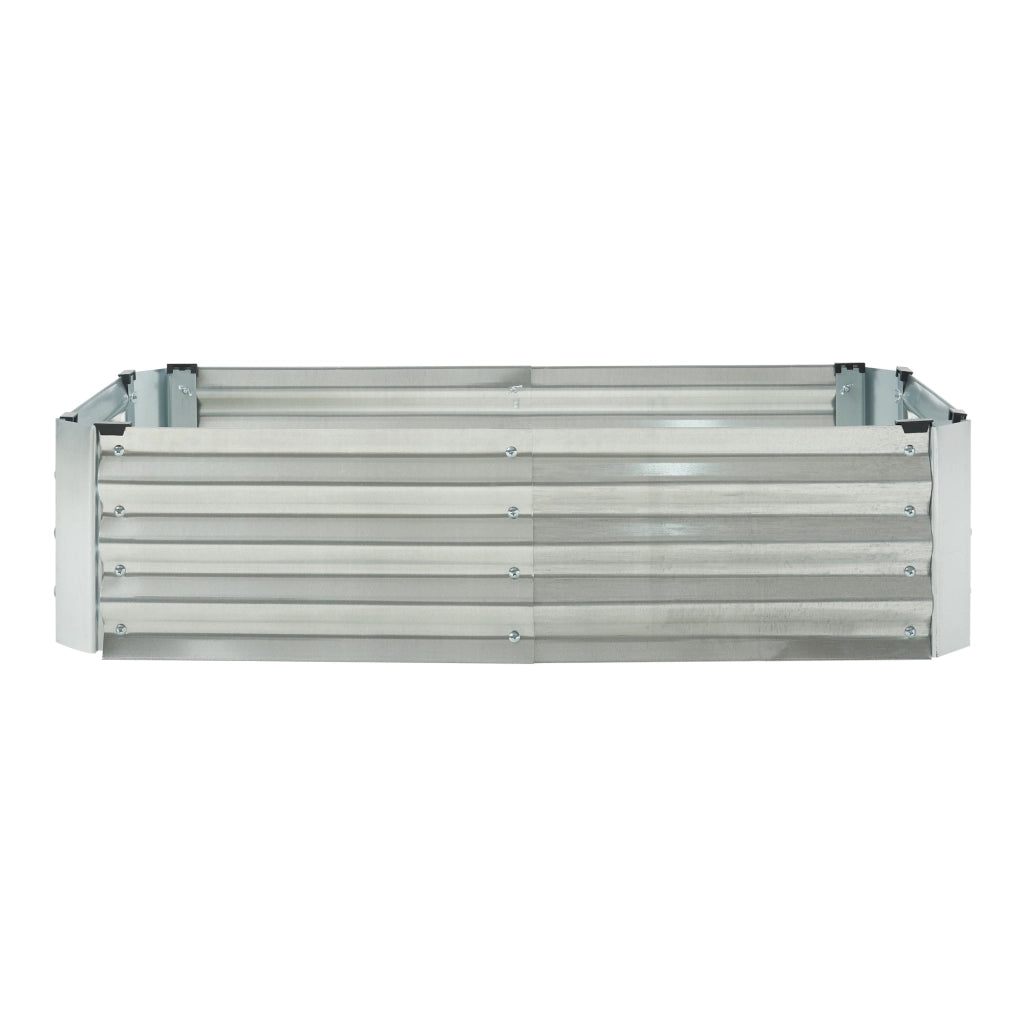 Aiuola Rialzata Celano Bordura Rettangolare in Acciaio Zincato 120x60x30 cm color Argento [en.casa]