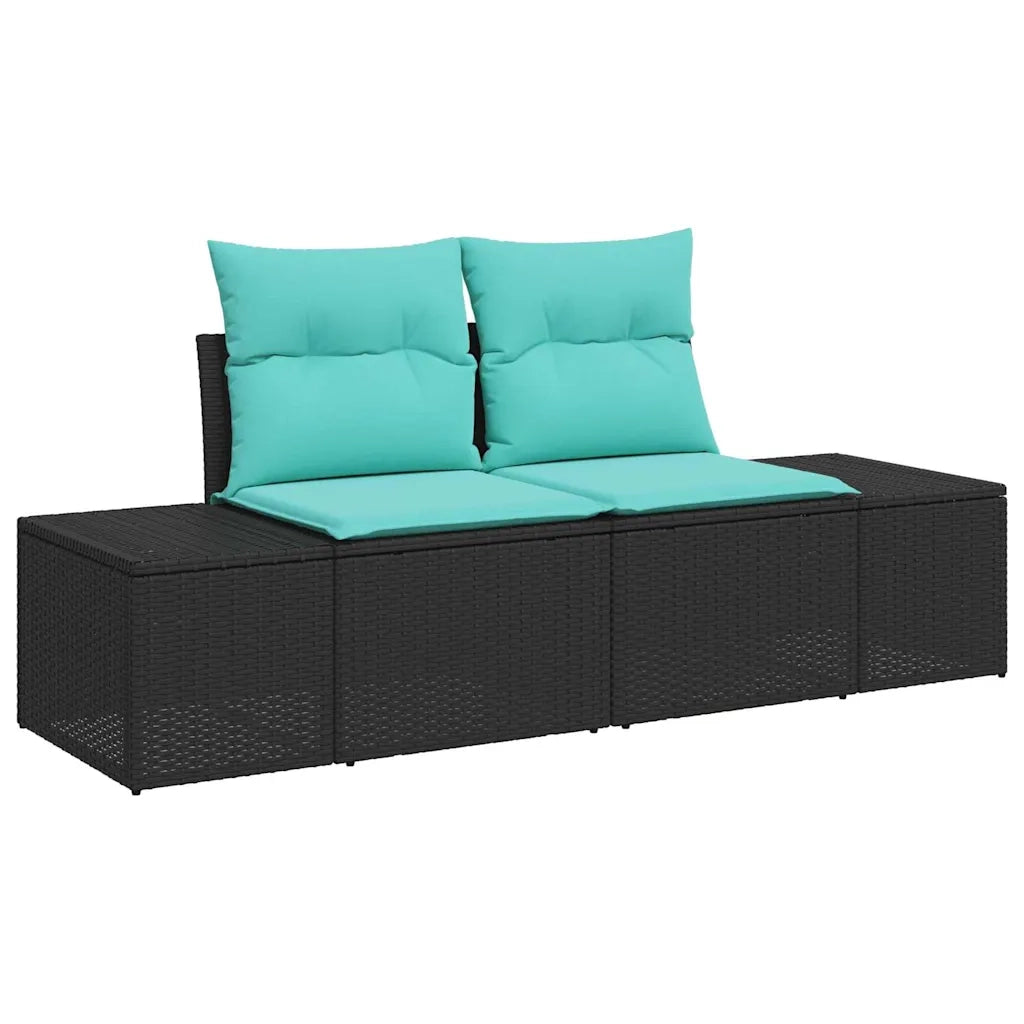 Set Divano da Giardino 9 pz Nero polyrattan 3360777