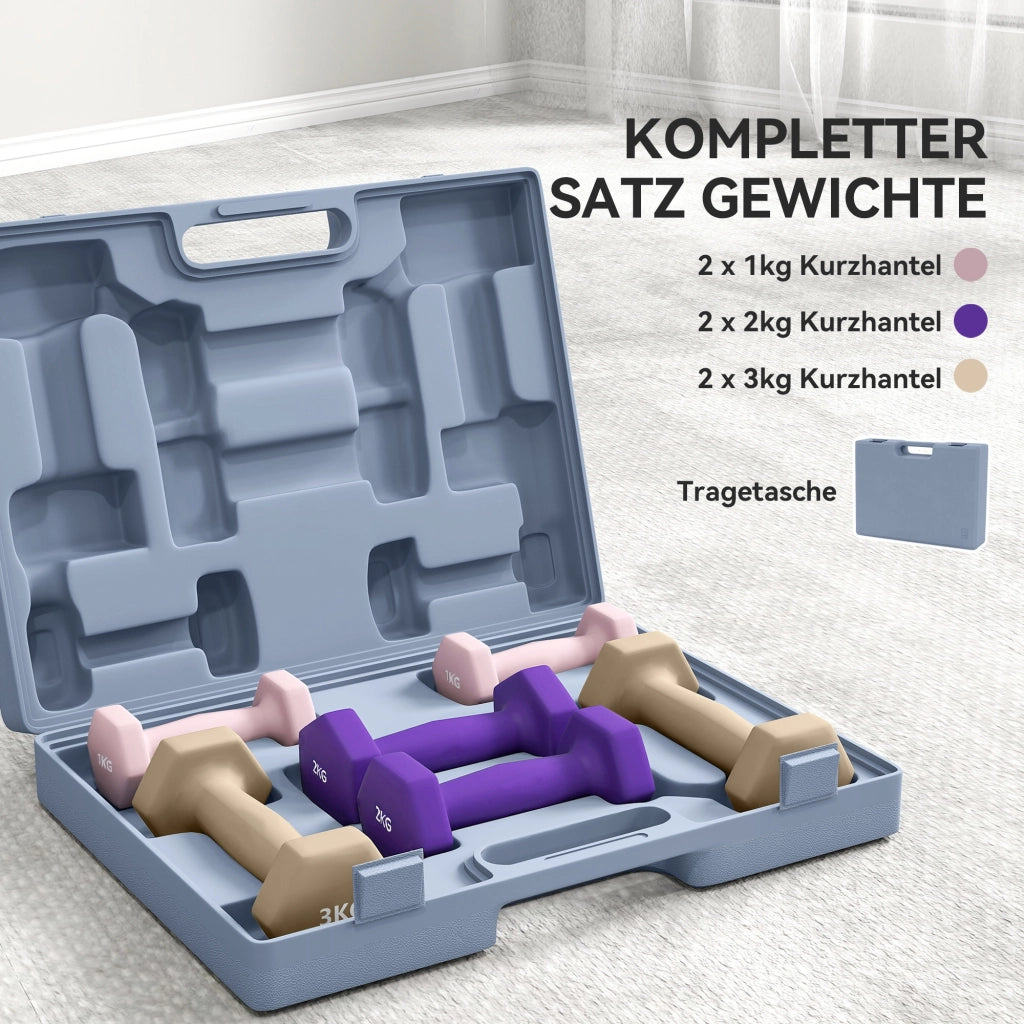 Set di manubri con pesi ¨C zephmum ¨C acciaio, 1kg 2kg 3kg