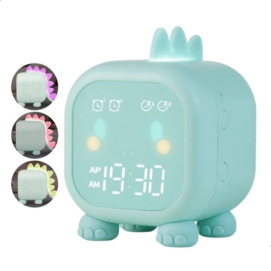 Allenatore del sonno per bambini - sveglia per bambini - lampada da notte per bambini - dinosauro verde