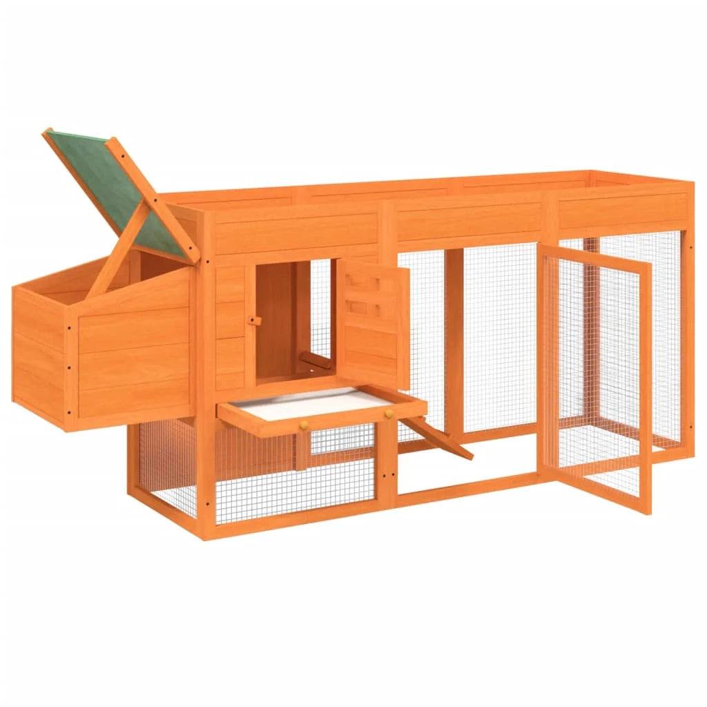 Pollaio/recinto/gabbia per polli 204 x 50 x 84 cm legno massello di pino marrone 02_0043912