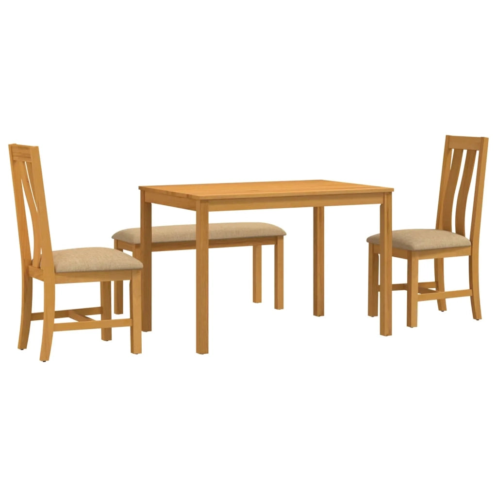 Set da pranzo 4 pz Beige Legno di Quercia Massello 3430300