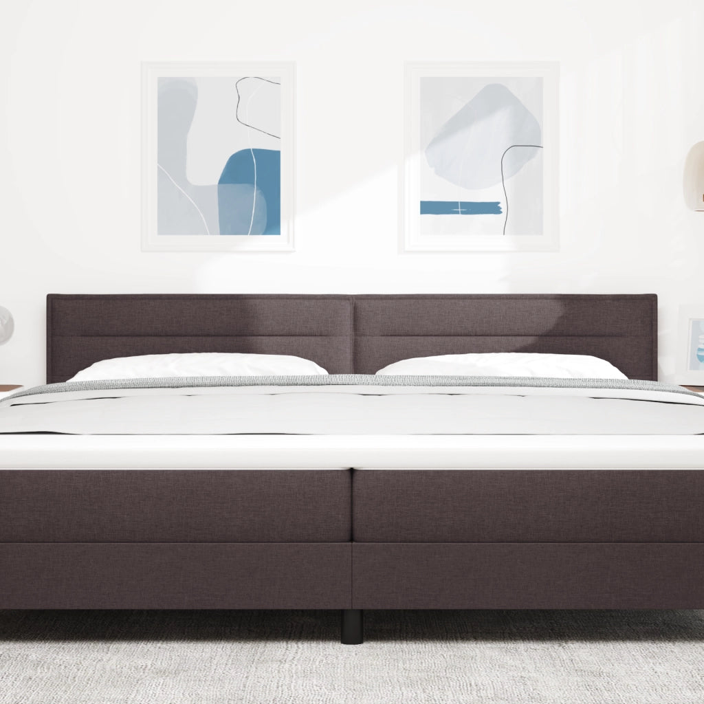 Testiera LED Design Linee Marrone Scuro 100 cm Tessuto