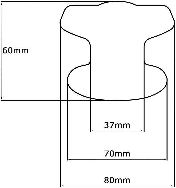 Pomolo fisso per porta SAGUATTI 876/80TB in alluminio bianco lucido