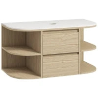 Mobile sottolavabo bagno sospeso mobile sottovasca con cassetti a chiusura soft e ripiani, marrone