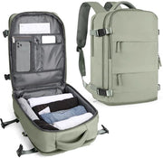 Borsa da viaggio grande per donne, zaino da mano, zaino per escursioni, zaino da viaggio all'aperto impermeabile, zaino sportivo, zaino per la scuola con tasca per scarpe e tasca per laptop, compatibile con laptop da 14 pollici.