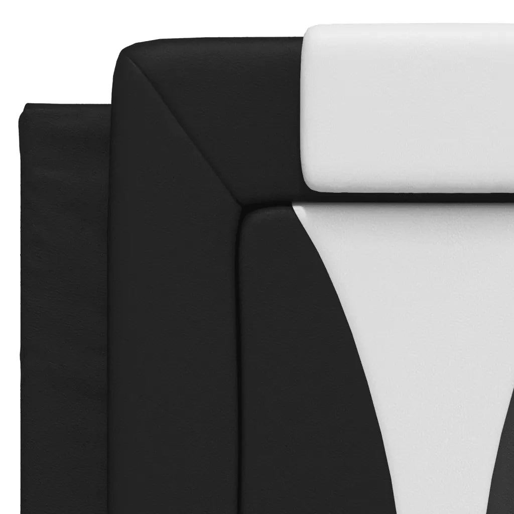Letto Viana con Materasso Nero e Bianco 140x190 cm in Similpelle