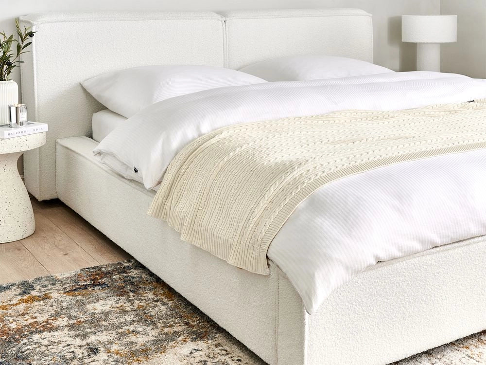 Coperta in Cotone color Beige Copriletto Stile Boho 110 x 180 cm camera da letto salotto