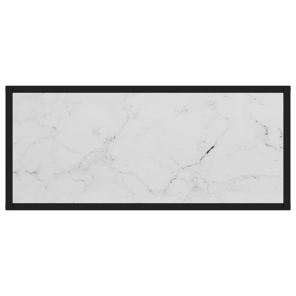 Tavolo Consolle Bianco 80x35x75 cm in Vetro Temperato 322809