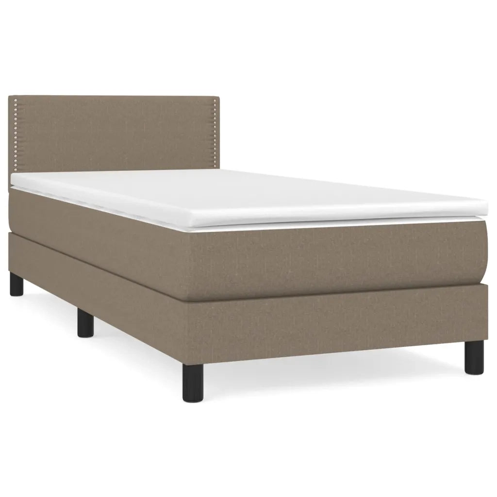 Giroletto a Molle con Materasso Tortora 90x190 cm in Tessuto