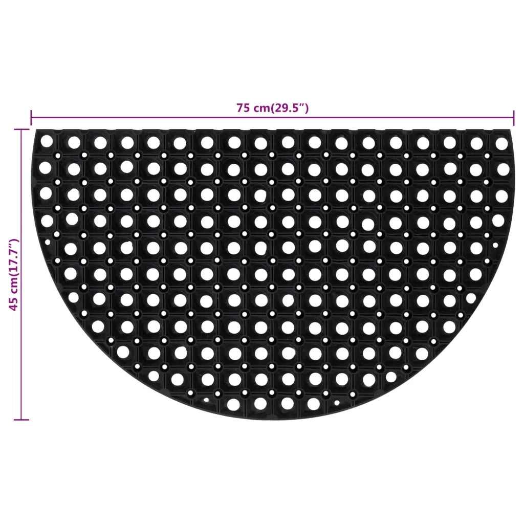 vidaXL Zerbino Mezzo Rotondo 45x75 cm in Gomma