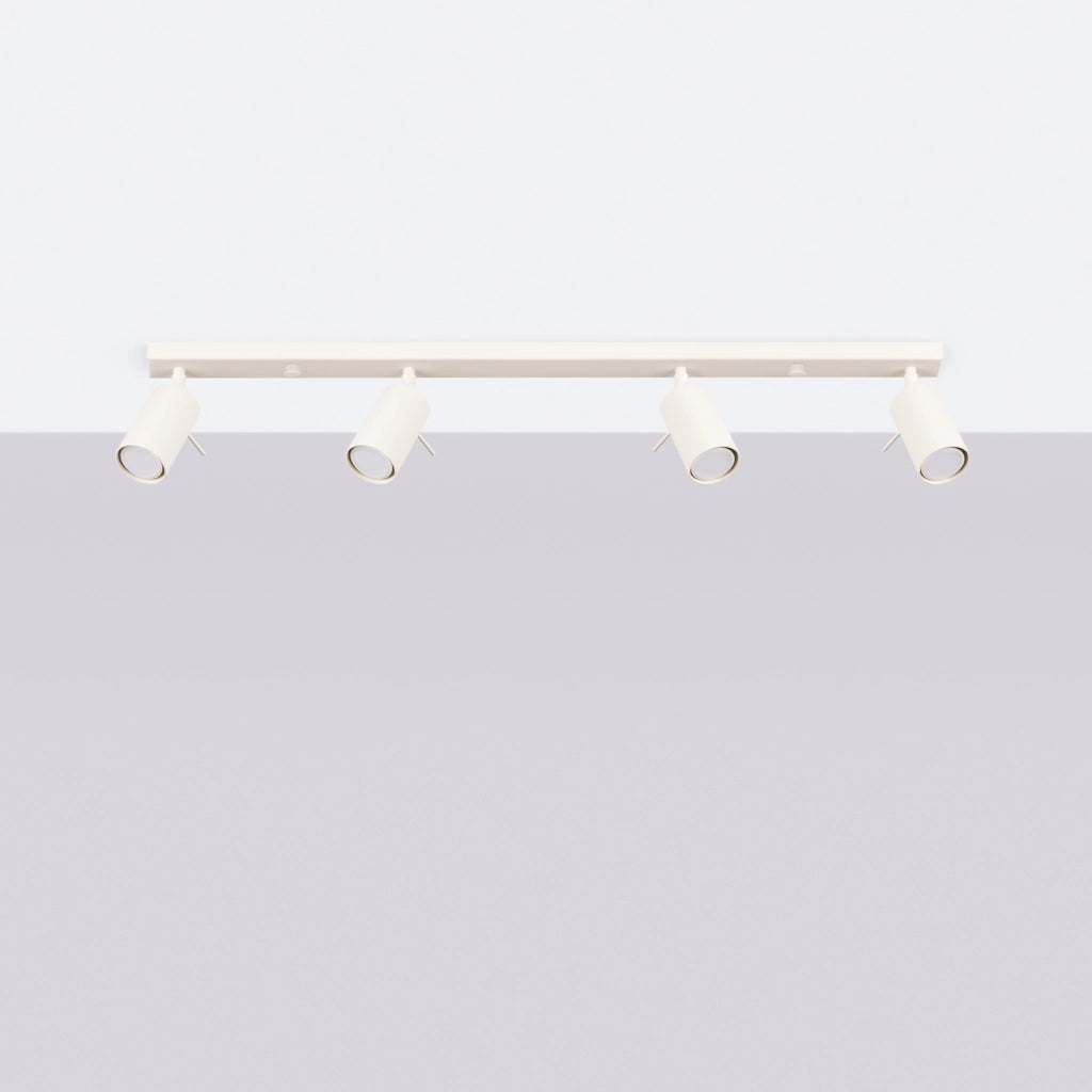 Lampada da parete moderna a soffitto Bittersweet Shimmer Ring a 4 luci in acciaio beige