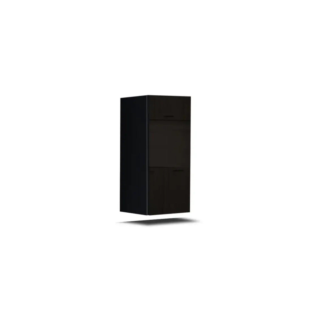 Set di mobili da soggiorno neri sospesi collezione CEPTO XX 276cm, 8 pezzi, con LED, modulari.