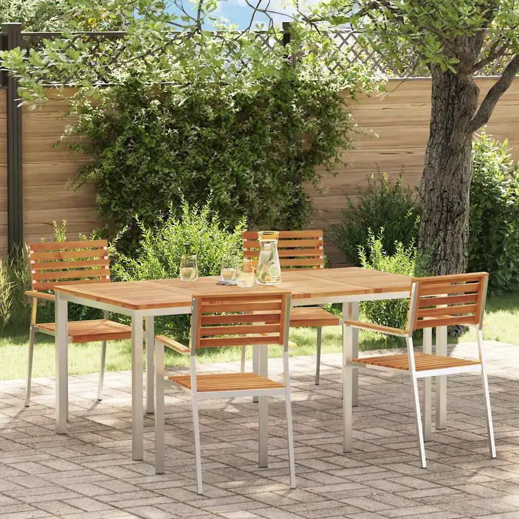 Set da Pranzo per Giardino 5 pcs Legno di Acacia Massello 3334777