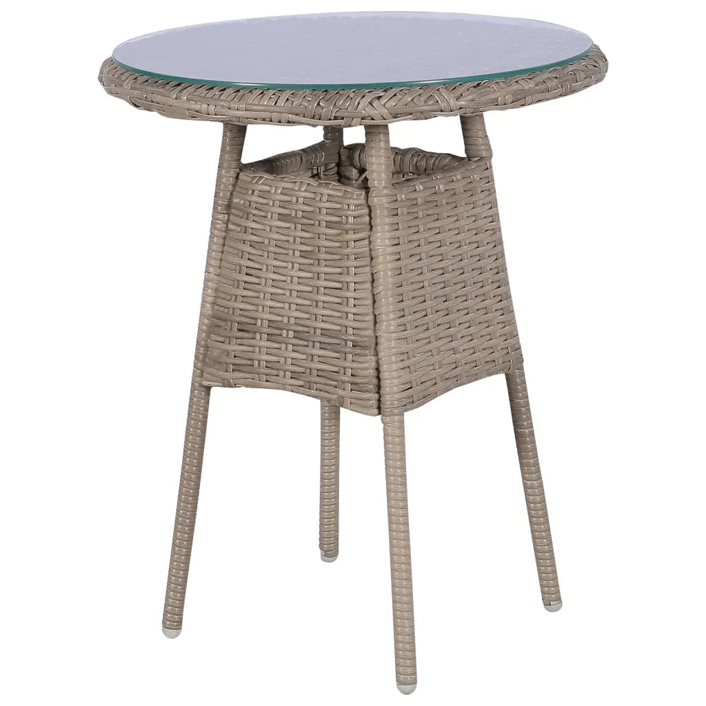 Set da Bistro 3 pz con Cuscini in Polyrattan Marrone 44149