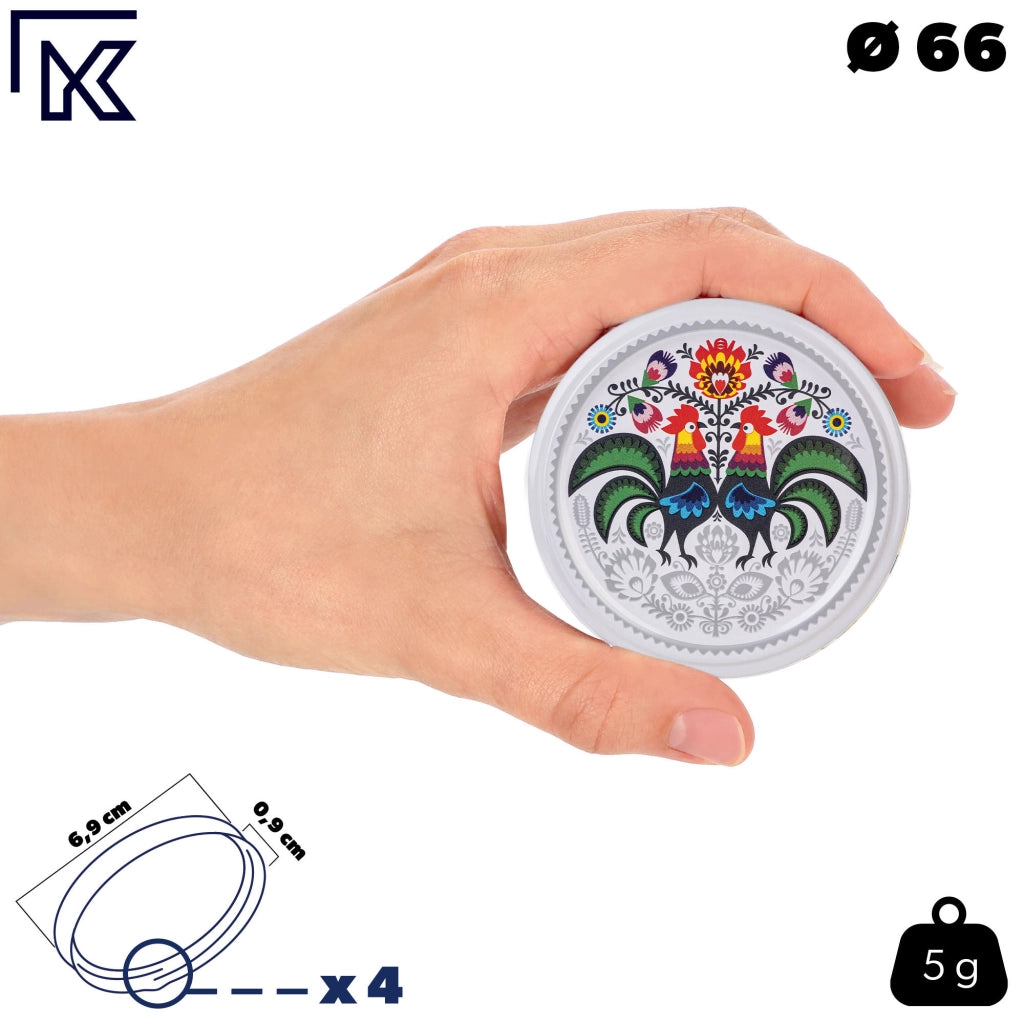 KADAX 50x Tappi per Barattoli Fi 66 Tappi per Barattoli Coperchi Conserva