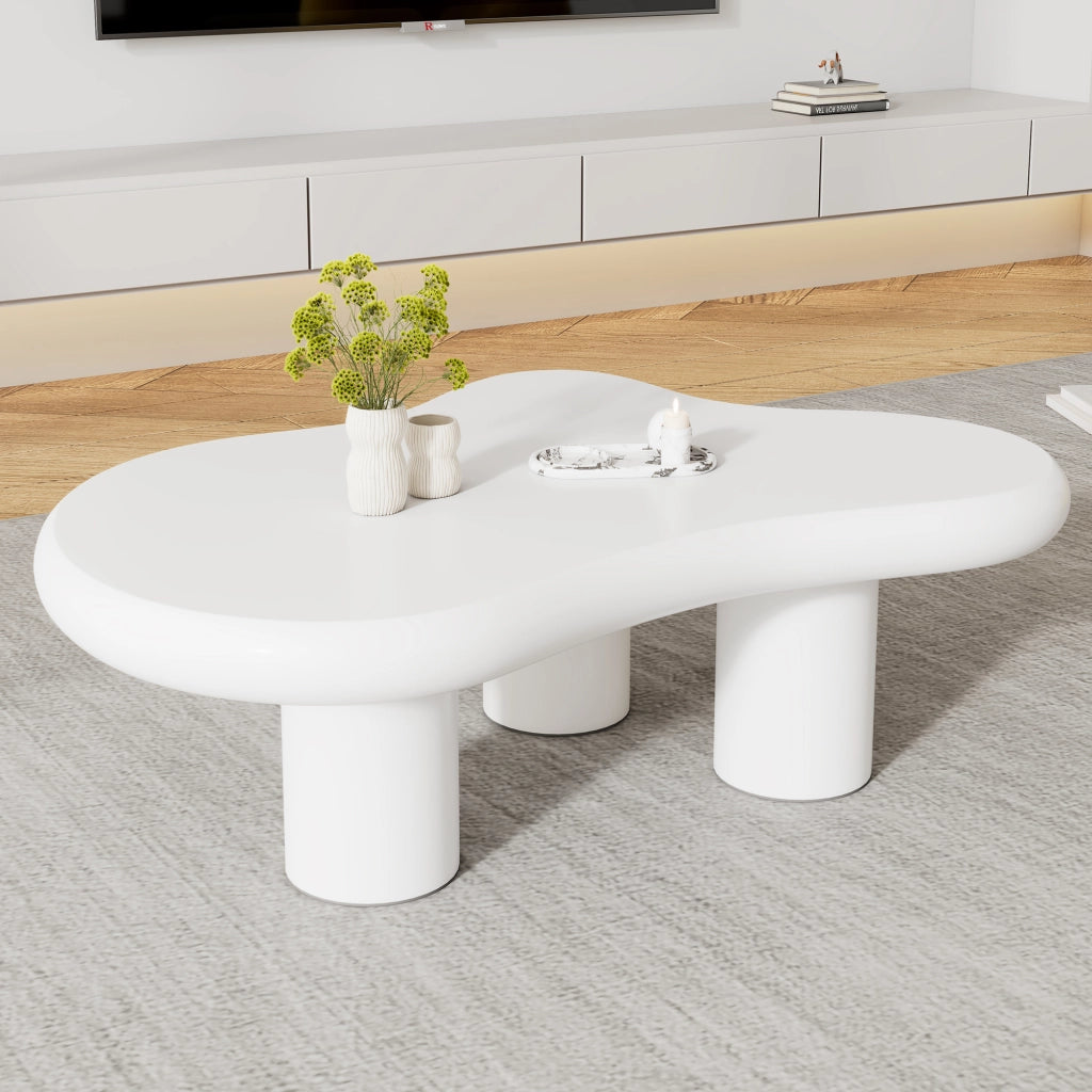 TAVOLINO DA SALOTTO Nuvola 97x67x32 cm MDF Bianco