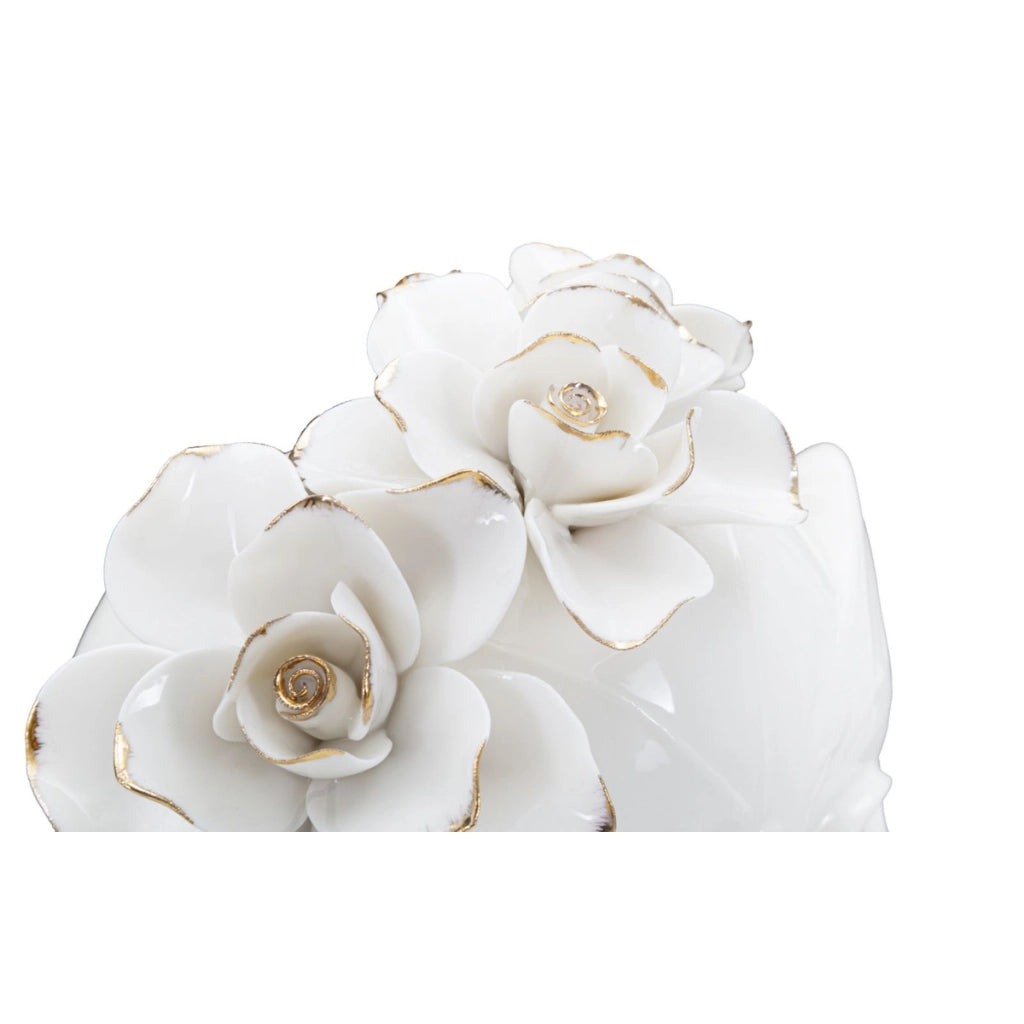 Vaso Decorativo Viso 30, Bianco, Porcellana, 16,5x14x27,3 cm