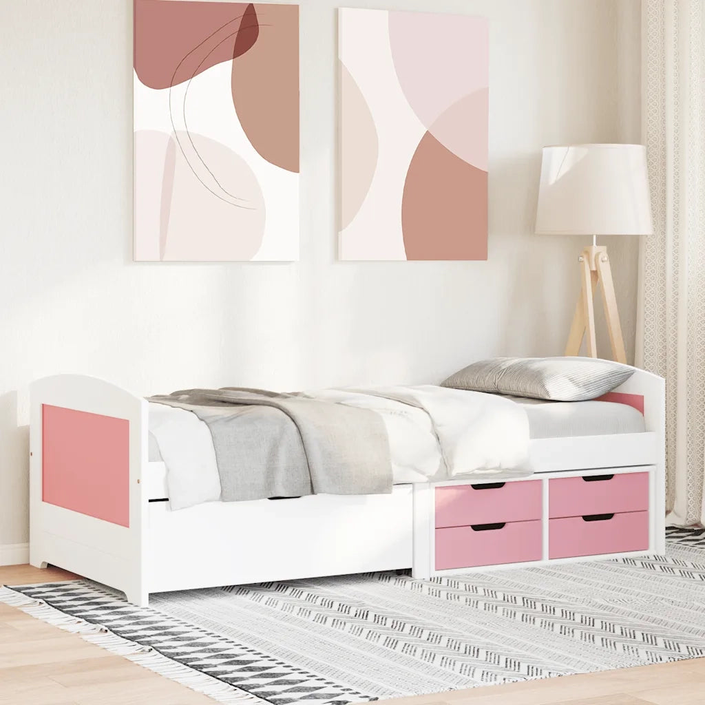 Dormeuse 5 Cassetti senza Materasso Bianco&Rosa 90x200 cm IRUN 3314683