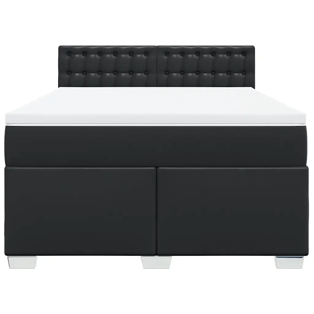 Giroletto a Molle con Materasso Nero 160x200 cm in Similpelle 3288428