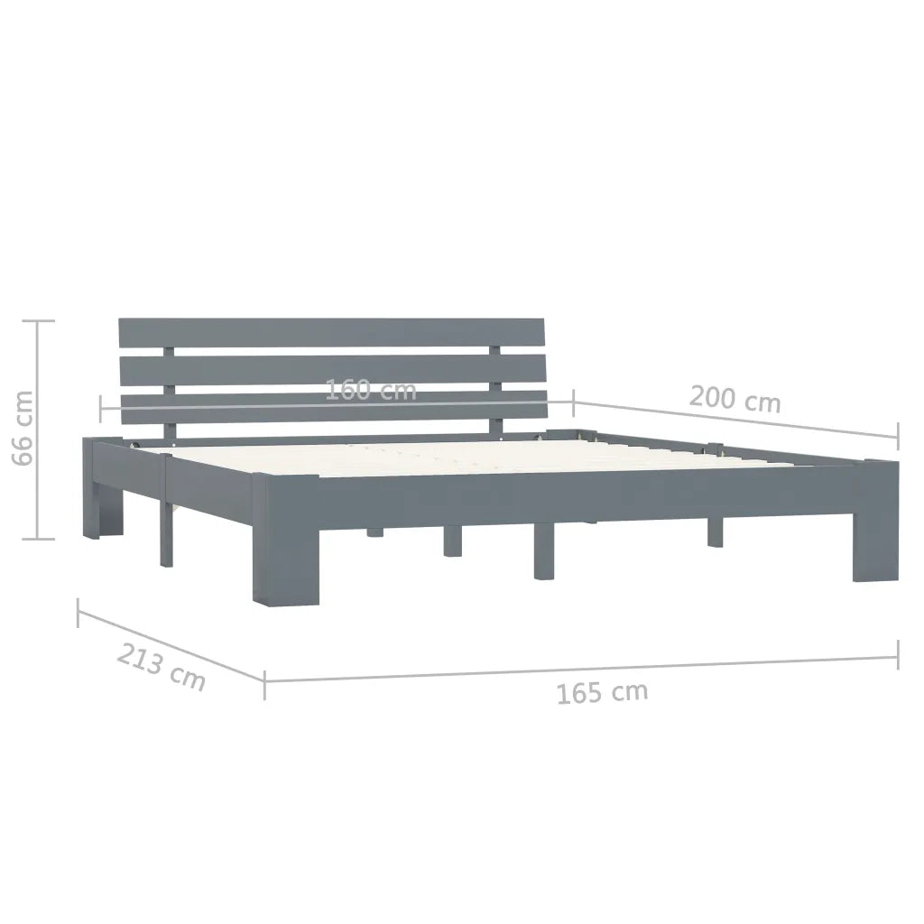 Giroletto Grigio in Legno Massello di Pino 160x200 cm cod mxl 61313