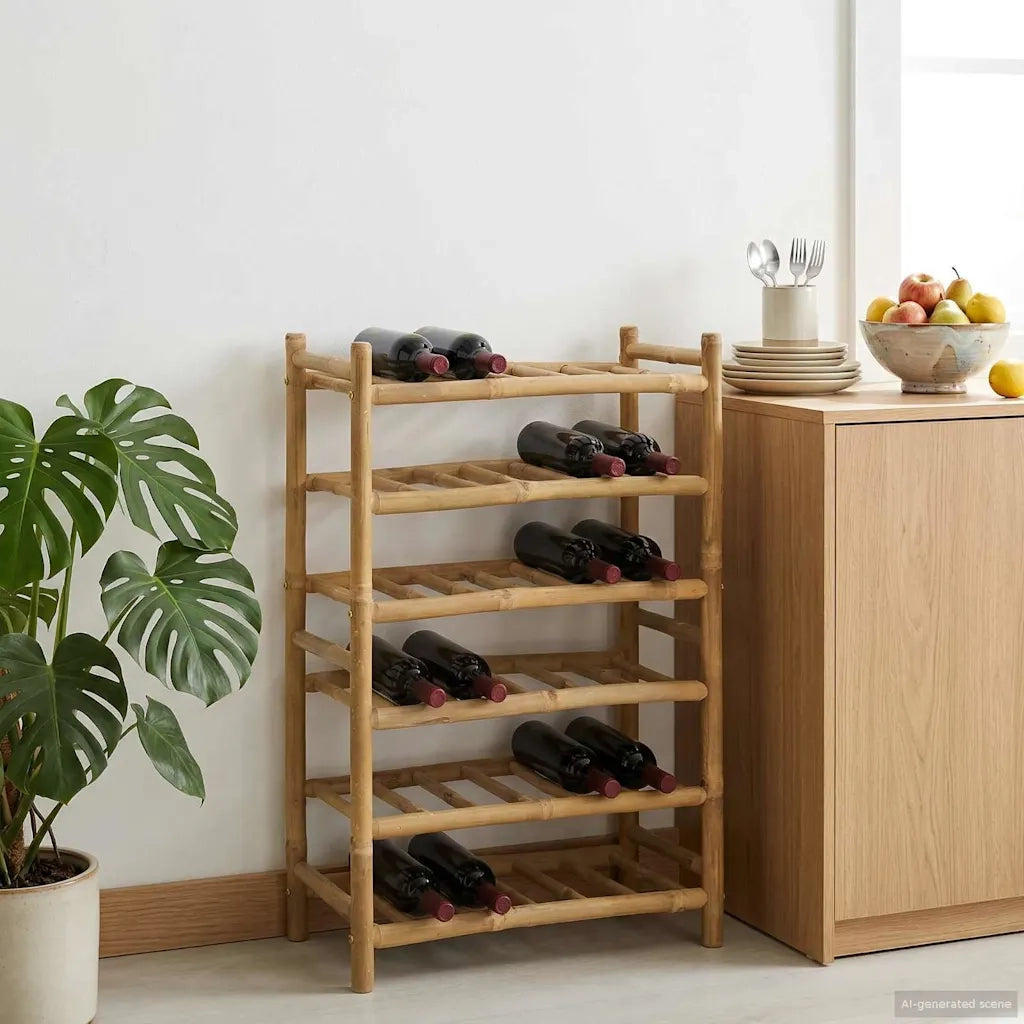 Portabottiglie Naturale 57 x 29,5 x 72 cm Bambù 42028072