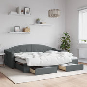 Divano Letto Estraibile Cassetti Grigio Scuro 80x200cm Tessutocod mxl 82724