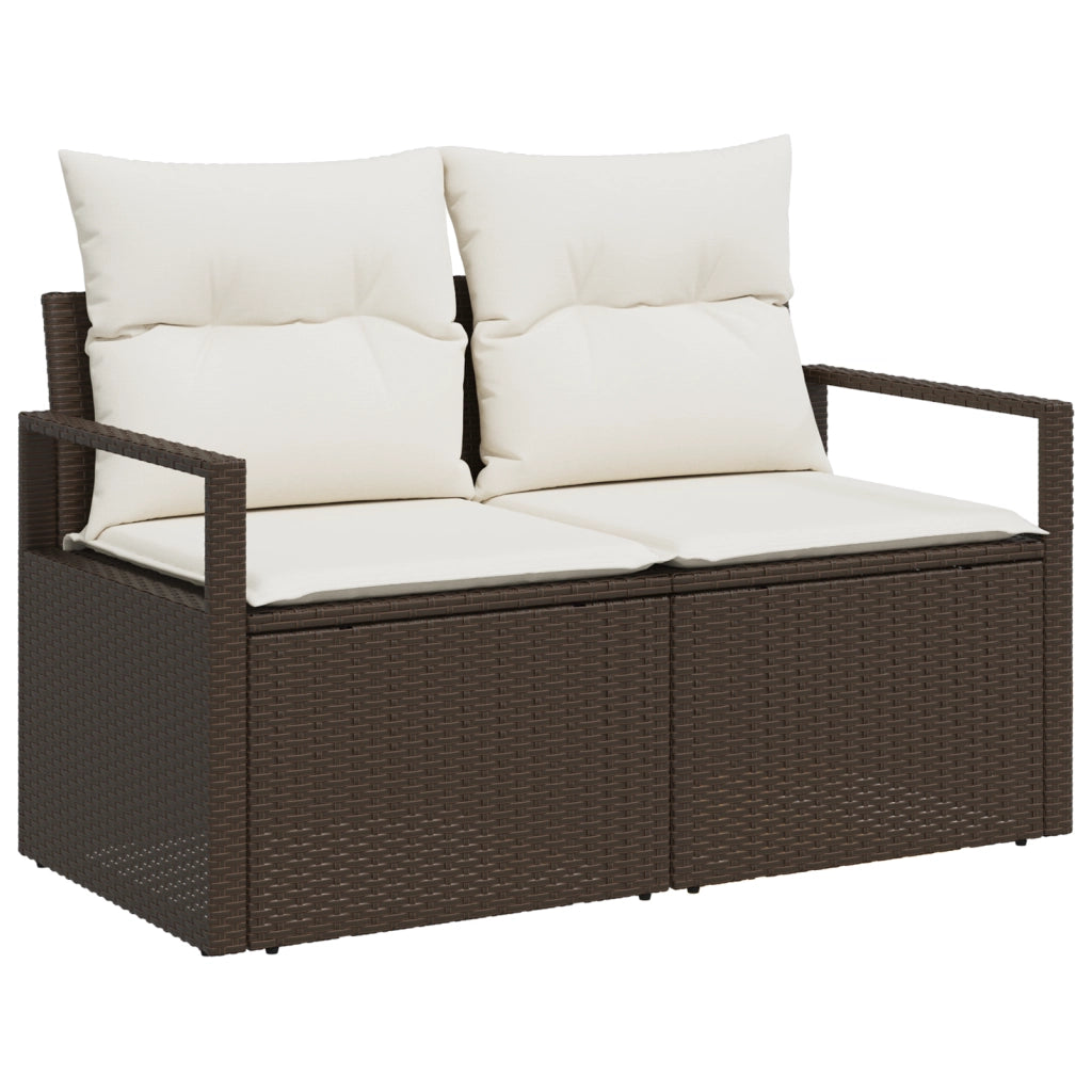 Set Divano da Giardino 10 Pezzi con Cuscini Grigio Rattan Policarbonato