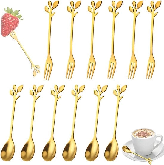 Set di cucchiai da caffè, cucchiai da dessert, cucchiai da tè, mini cucchiai, set per feste, lavastoviglie resistente - (12 PCS)