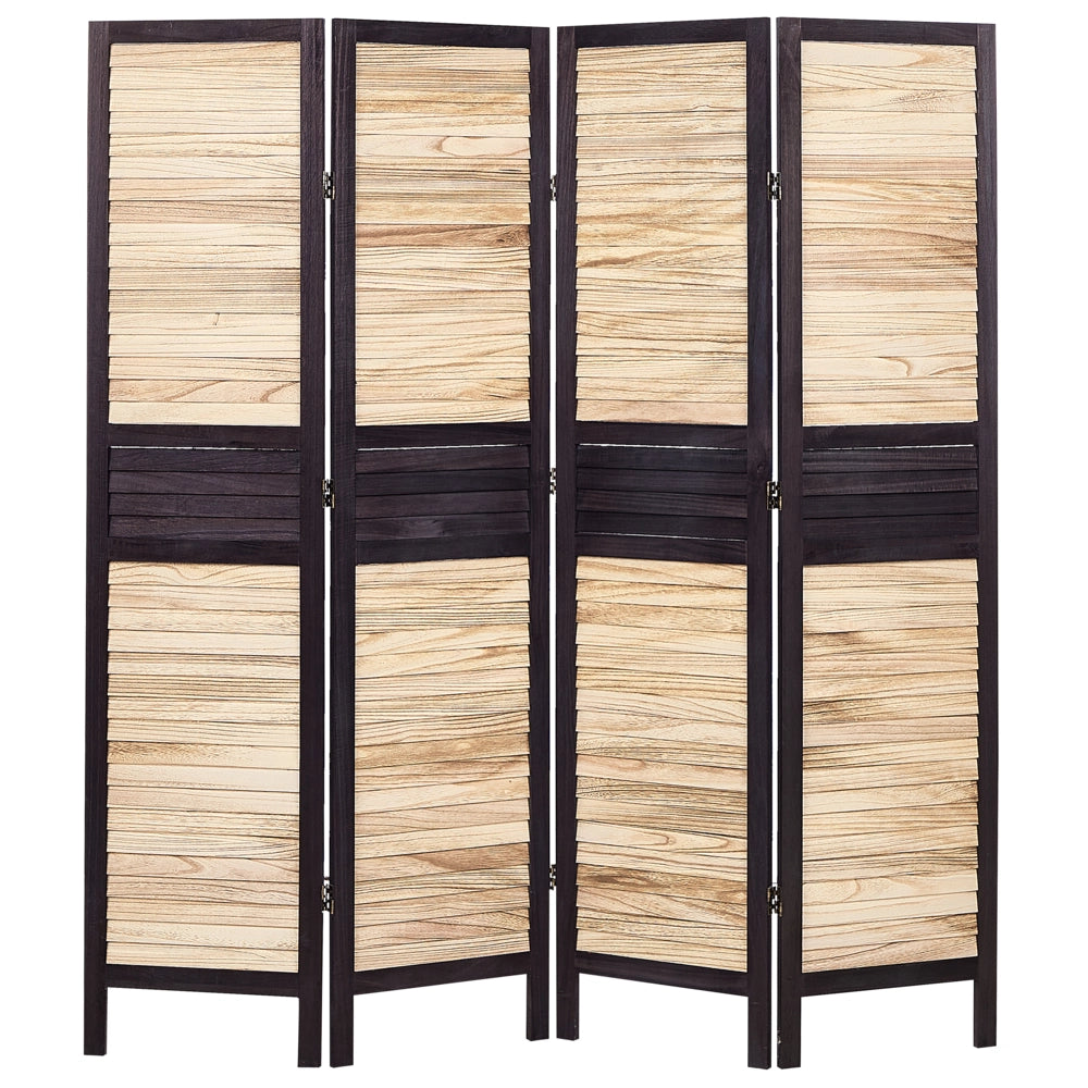 Divisorio per ambienti in legno chiaro e compensato di legno di Paulownia marrone 4 pannelli pieghevoli schermo decorativo divisorio Soggiorno Camera da letto Design tradizionale