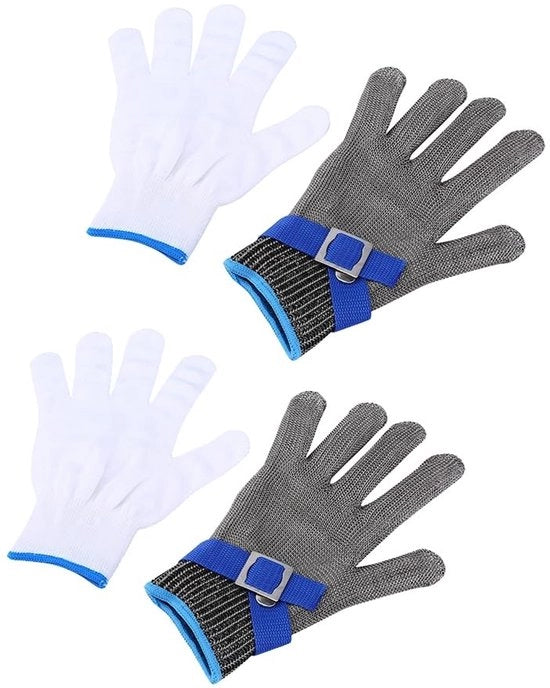 Maniche Snidibili Nivel 9 - Protezione Snidile - Cucina/Industria - Acciaio Inossidabile - Comodo - 2 Pezzi - Maniche Snidili
