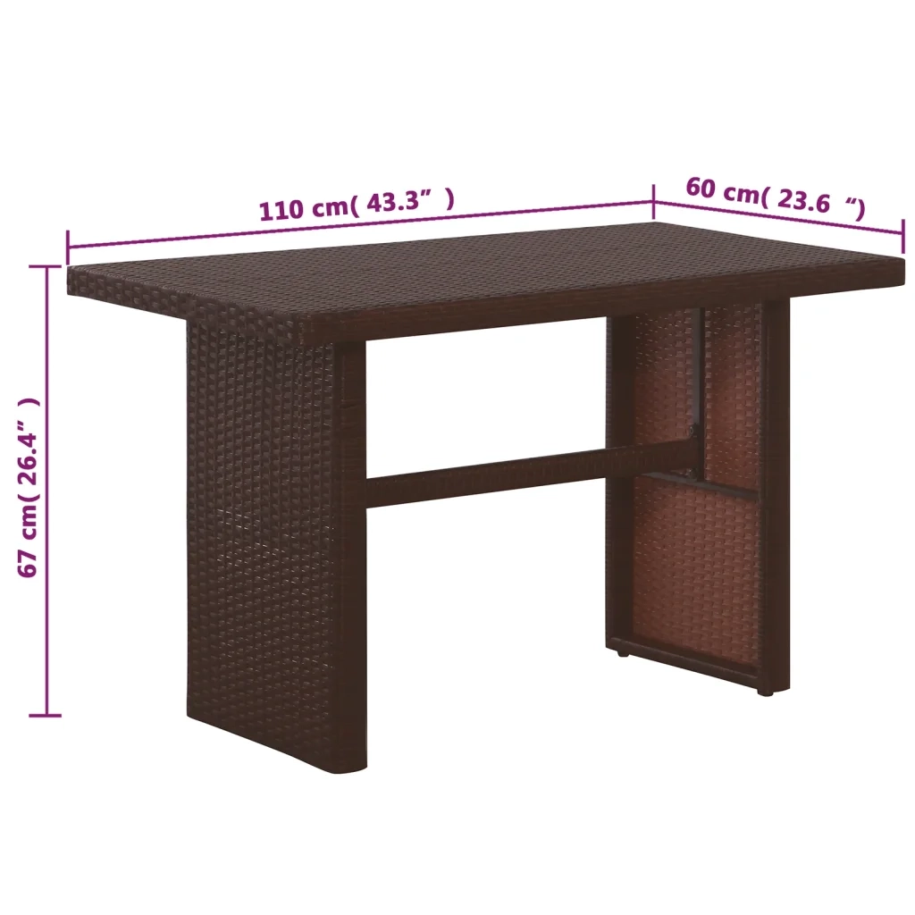 Set da Bistrot 3 pz con Cuscini in Polyrattan Marone 43914