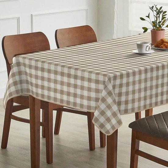 Tappeto da tavolo per interni e esterni, impermeabile e idrorepellente, circa 120 cm, tessuto ruvido beige