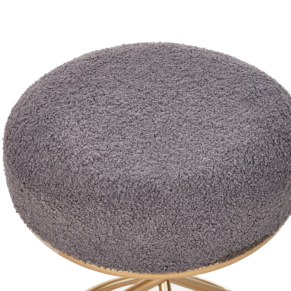 Pouf Boucle grigio con gambe in metallo Camera da letto Soggiorno Accessori per sedersi