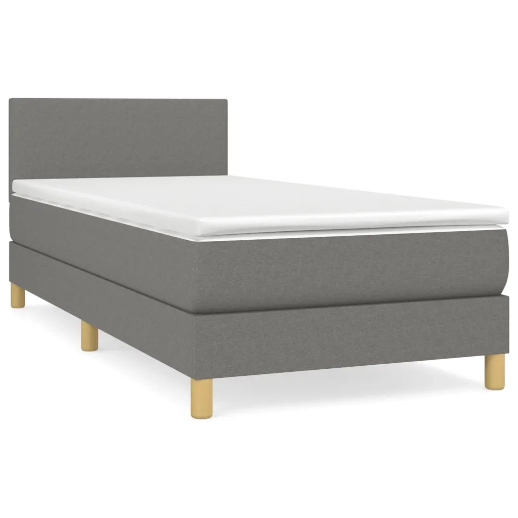 Giroletto a Molle con Materasso Grigio Scuro 100x200 cm Tessuto 3140434