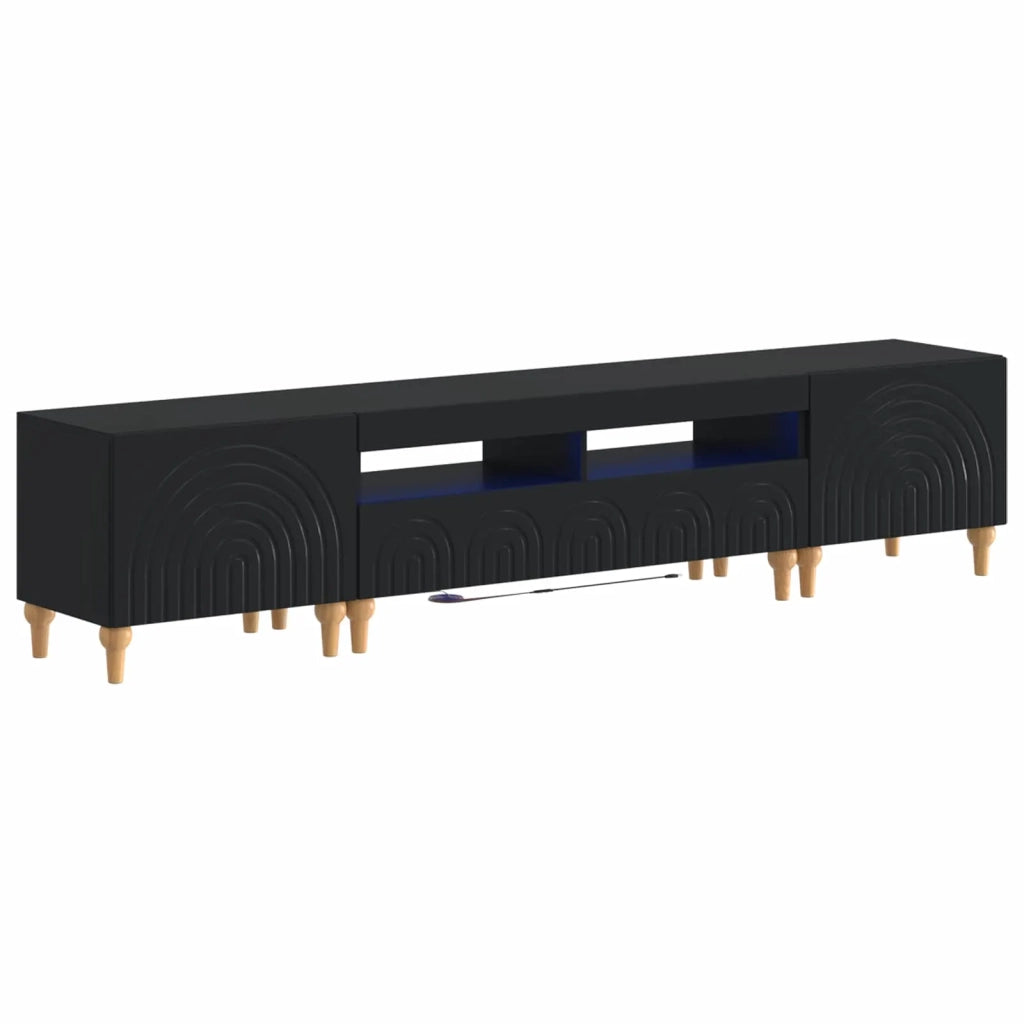 Mobile TV LED a 3 pezzi Nero Legno ingegnerizzato 3416495