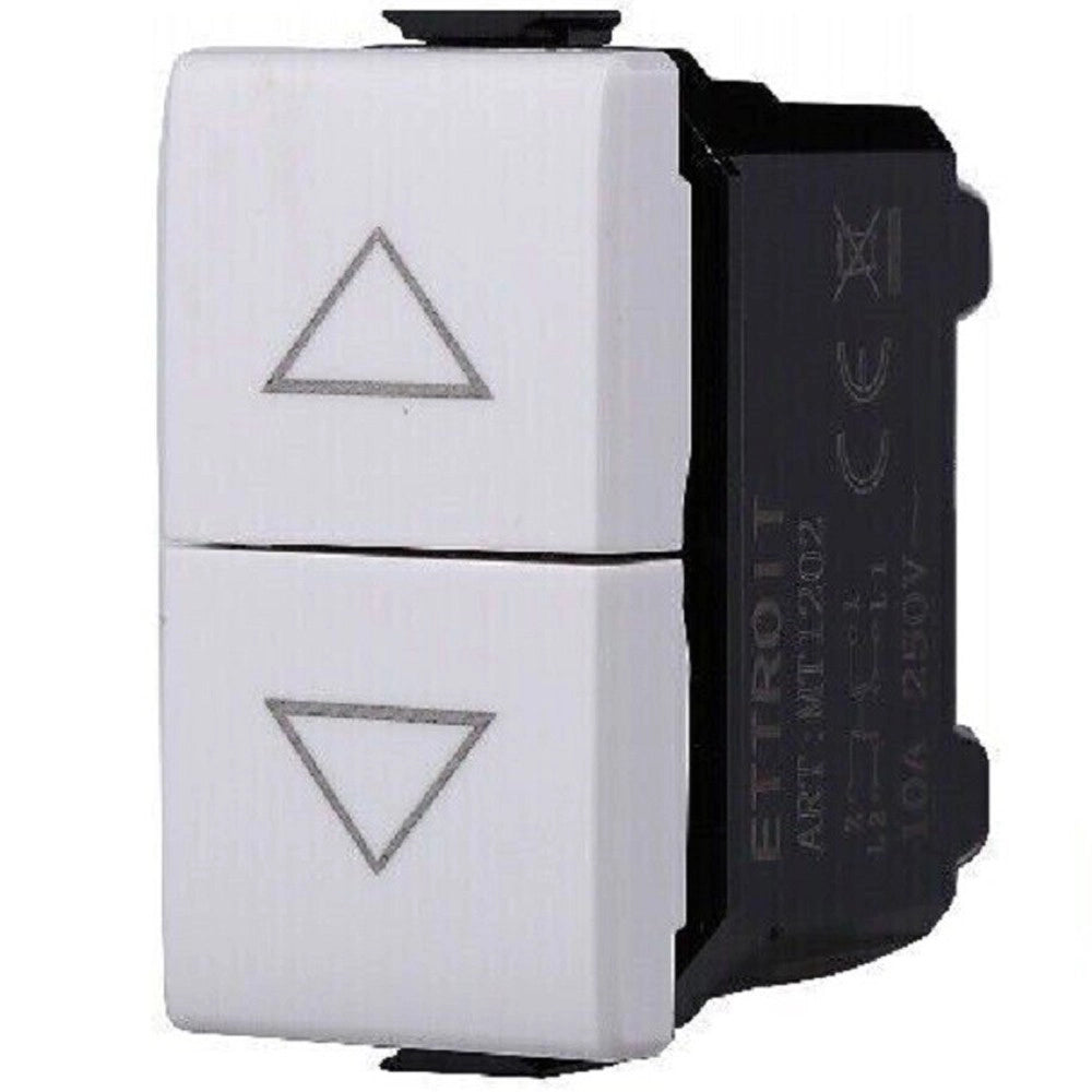 Trade Shop - Serie Bticino Frutti Matix Compatibile Presa Schuko Lan Pulsante Deviatore Usb -     Pulsante Doppio 1p+1p 16a