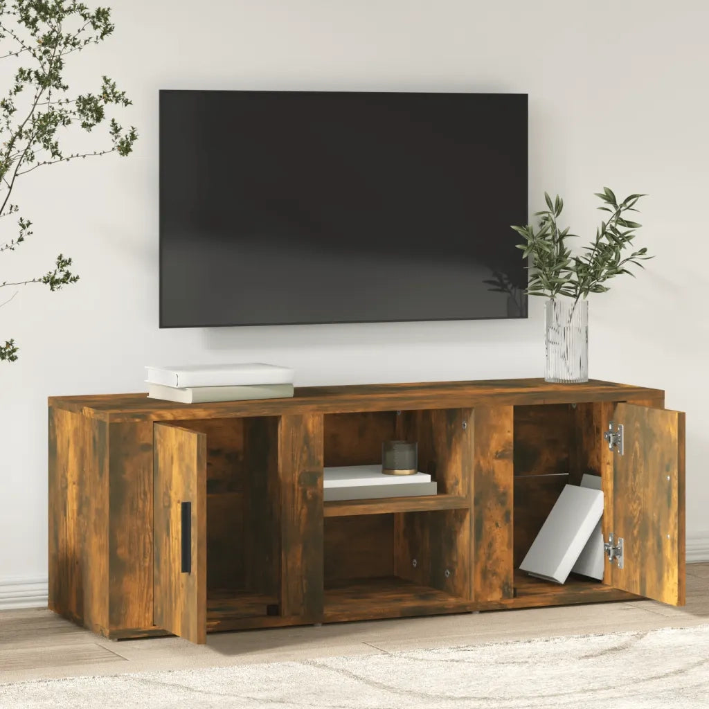 Mobile TV-Credenza per TV-Console TV Rovere Fumo 100x31,5x35 cm in Legno Multistrato