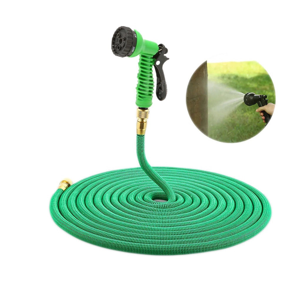 Trade Shop - Tubo Estensibile Flessibile Irrigazione Giardino Multigetto Pistola 12 Metri -