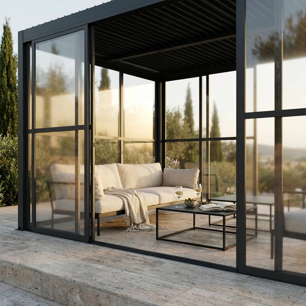 Parete laterale in policarbonato per pergola bioclimatica Tony - TONY