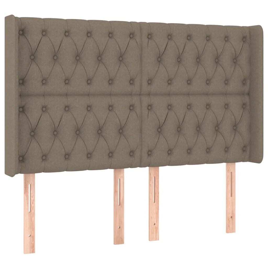 Letto a Molle con Materasso e LED Tortora 140x190 cm in Tessuto 3138553