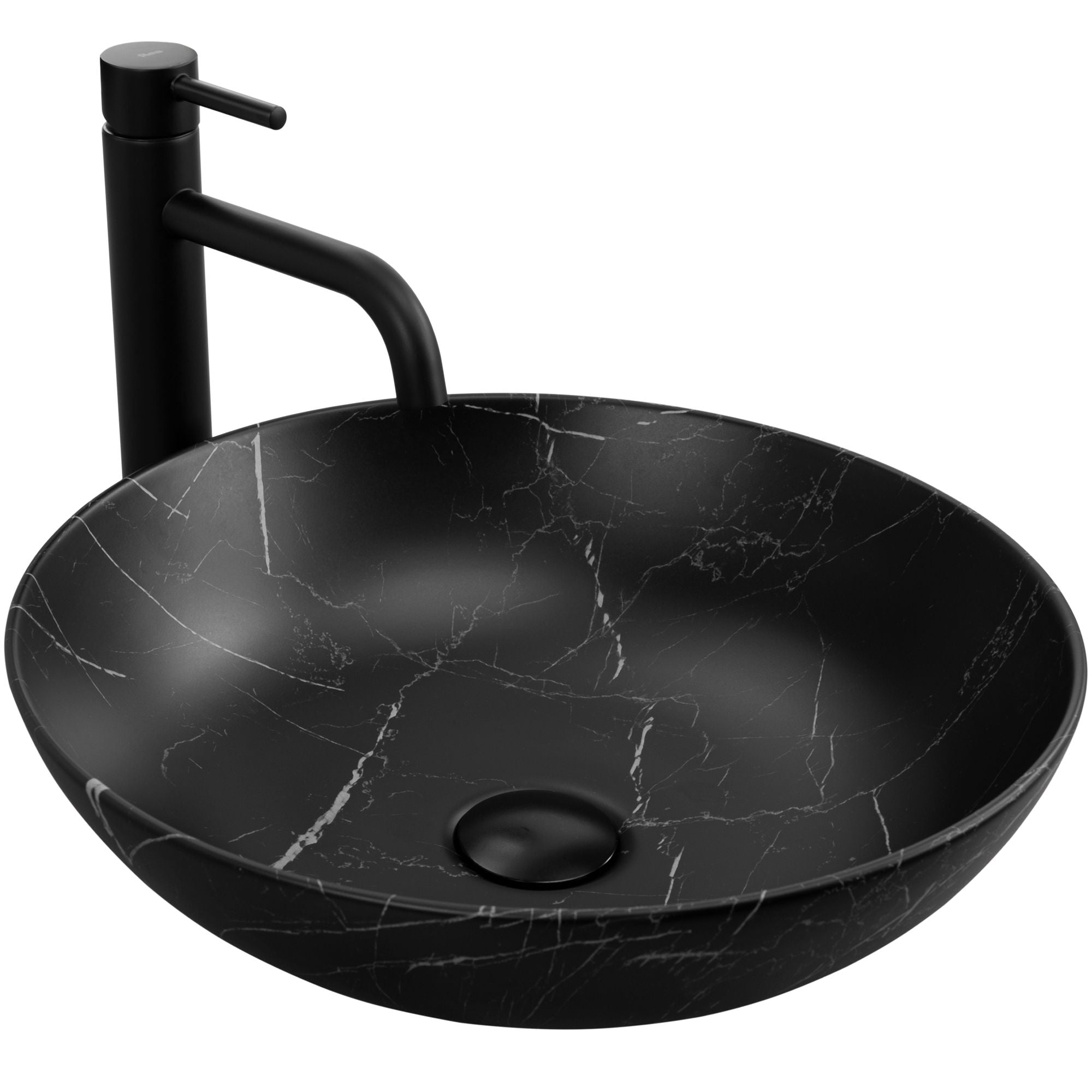 Lavabo Da Appoggio Rea Fibo Black Matt