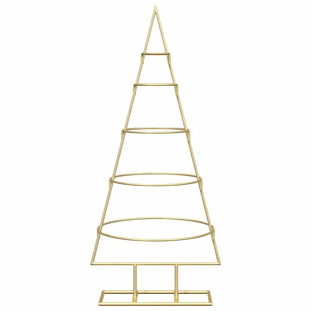 Albero di Natale | Decorazioni natalizie in metallo con supporto Oro 90 cm