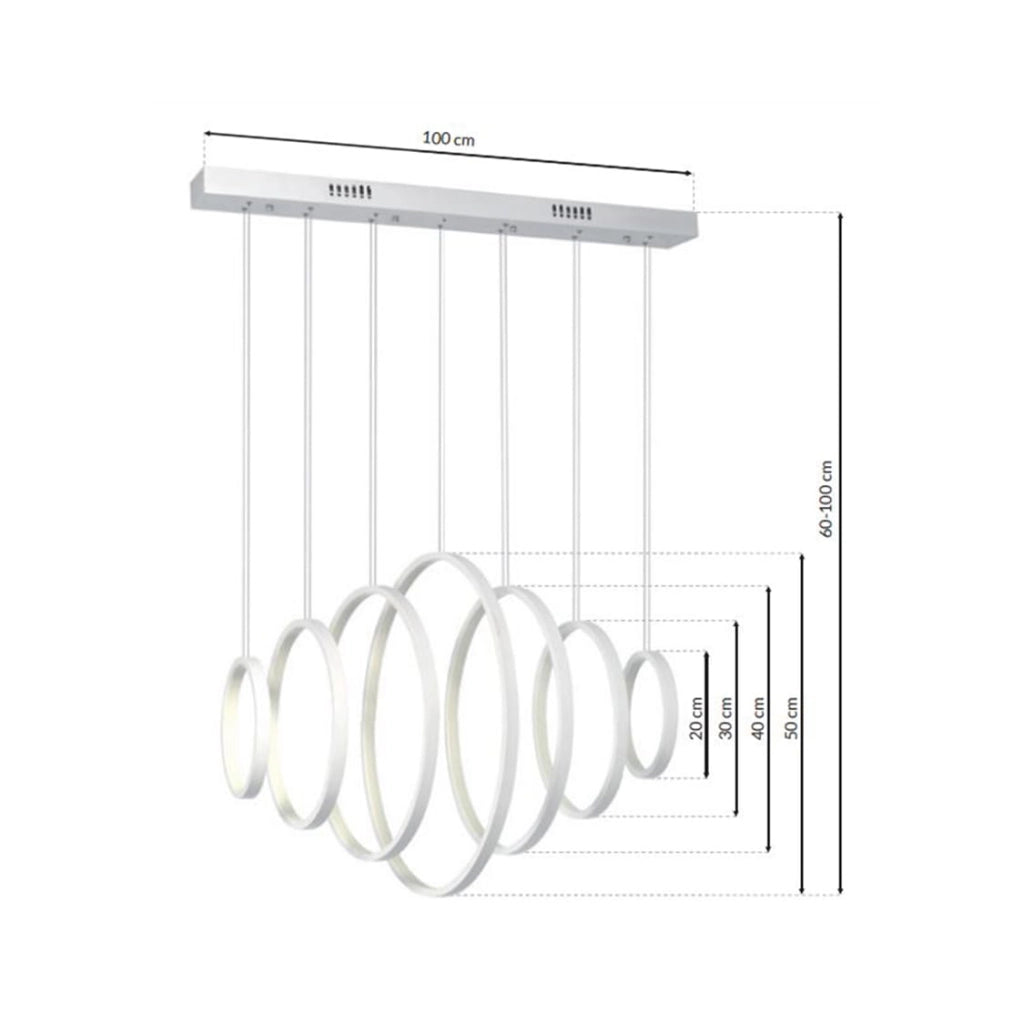 Lampadario LED Milagro Vertigo ML335 86W 4000K bianco