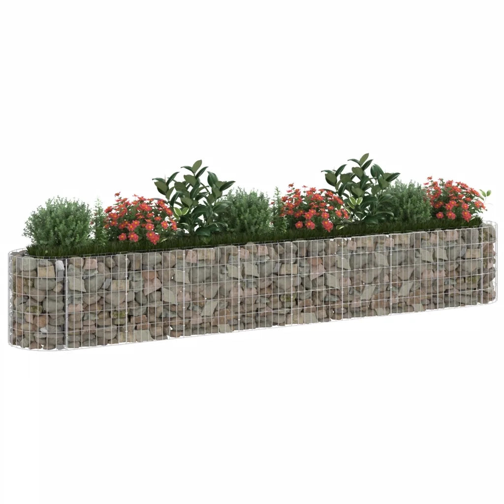 Gabbione con Letto Rialzato in Acciaio Zincato 330x50x50 cm 152027