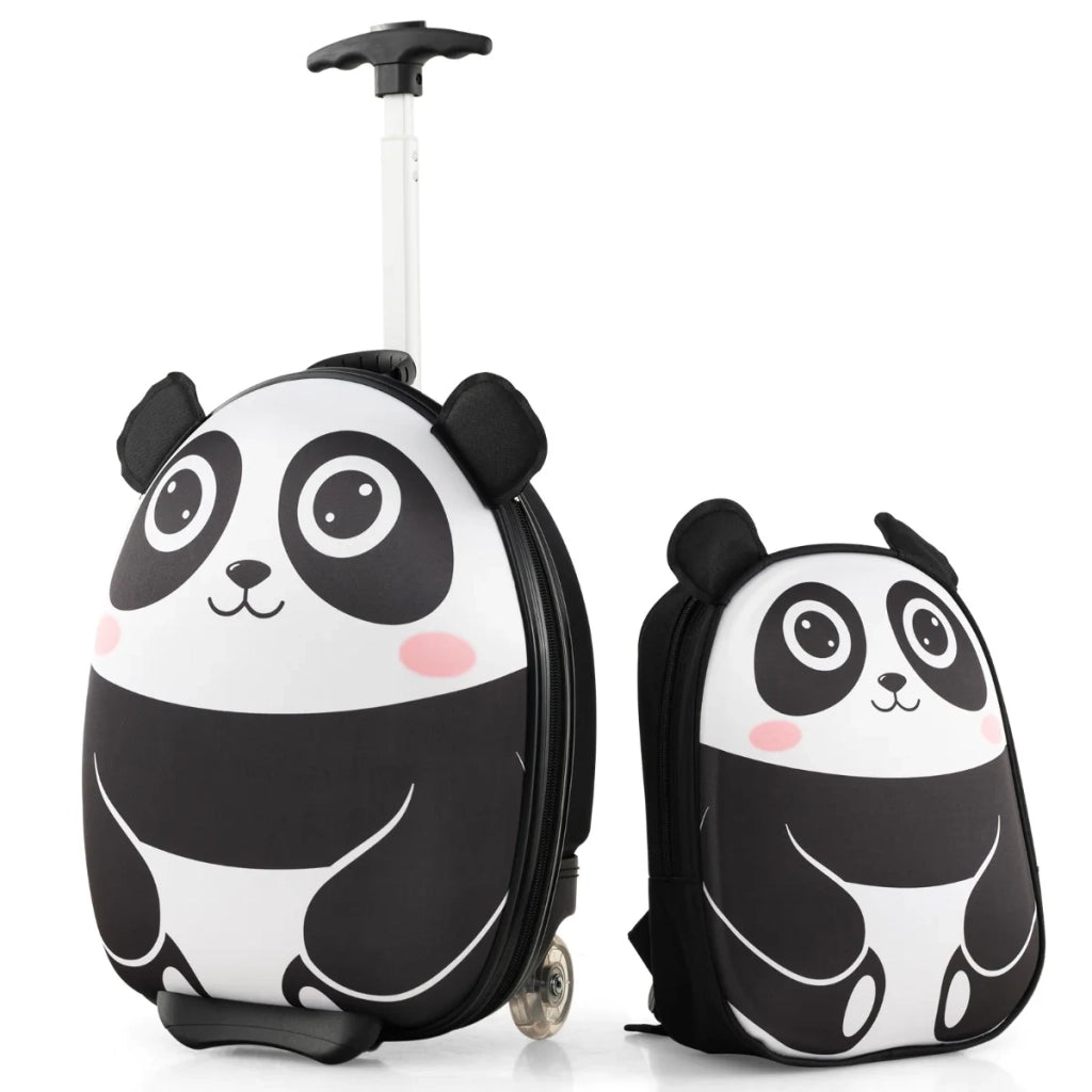 Set di 2 valigie per bambini 30 x 21 x 40 cm scomparti organizzati fantasia con simpatici animali design contemporaneo tessuto EVA bianco 20_0018978