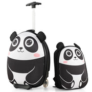 Set di 2 valigie per bambini 30 x 21 x 40 cm scomparti organizzati fantasia con simpatici animali design contemporaneo tessuto EVA bianco 20_0018978