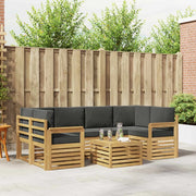 Set di divani da esterno 7 pcs Bianco e Antracite Poliestere