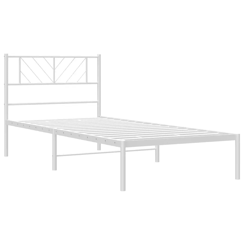 Giroletto senza Materaso con Testiera Metallo Bianco 75x190 cm